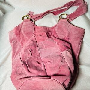 Leather Suede Patchwork Hobo Tote Bag